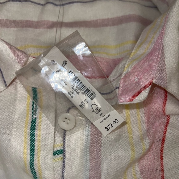 Madewell Linen-Blend Daily Shirt in Rainbow Stripe - Picture 9 of 11